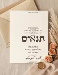 Tenaim Card With Envelope & Florals - Tenaim invitation
