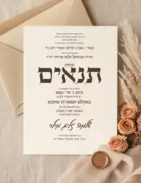 Tenaim Card With Envelope & Florals - Tenaim invitation