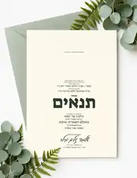 Tenaim Envelope & Fresh Greenery - Tenaim invitation