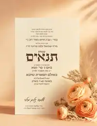 Tenaim Large Peach Ranunculus - Tenaim invitation