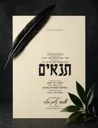 Tenaim Dark Slate & Black Feather - Tenaim invitation