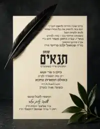 Tenaim Dark Slate & Black Feather - Tenaim invitation