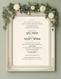 Antique Gilded Frame Ivory Painted Wood & Greenery - Wedding invitation