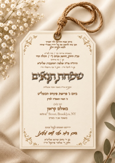 תנאים - כלה - Tenaim Kallah invitation