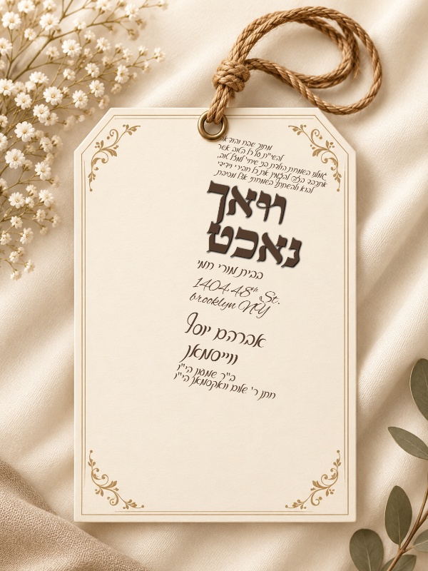 שלום זכר וואכנאכט וברית - Shalom Zachor Vachnacht U Bris invitation