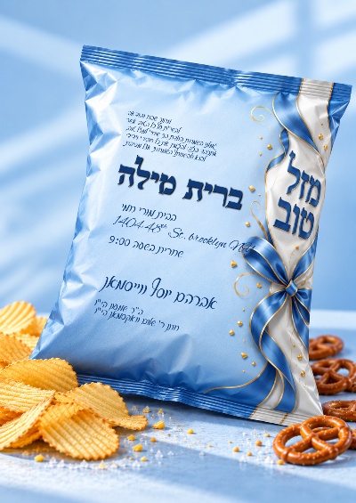 שלום זכר וואכנאכט וברית - Shalom Zachor Vachnacht U Bris invitation