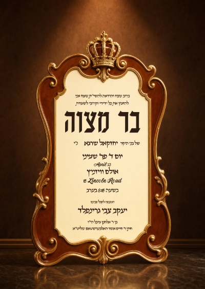 בר מצווה - Bar Mitzvah invitation