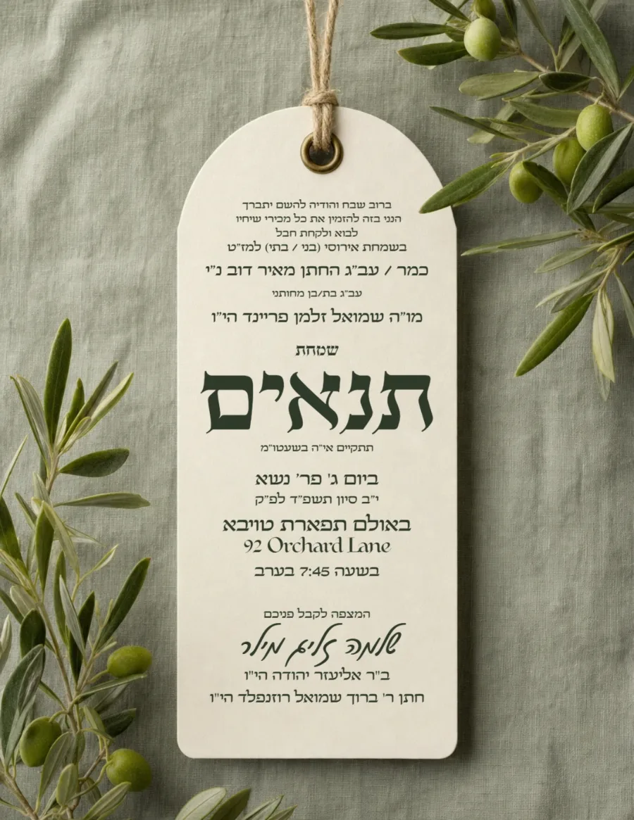 תנאים - Tenaim invitation