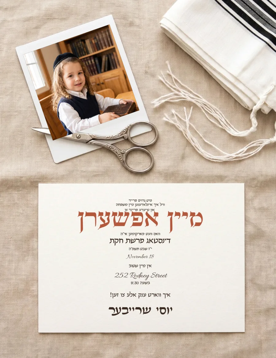 Instant Print & Tzitzis - Upsherin invitation
